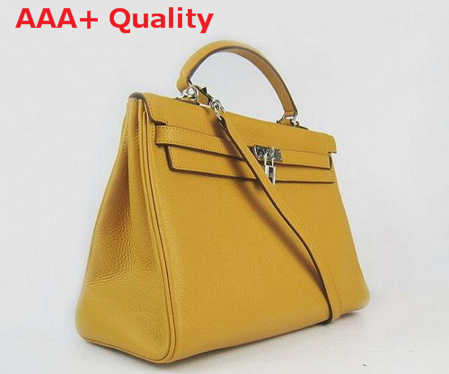 Hermes Kelly 35 in Yellow with Gold Replica