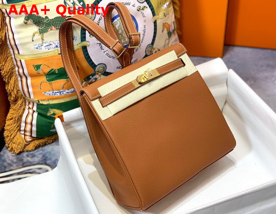 Hermes Kelly Ado Backpack Gold Togo Calfskin Leather Replica