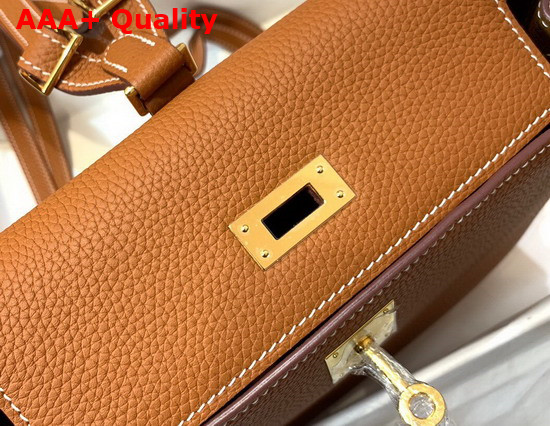 Hermes Kelly Ado Backpack Gold Togo Calfskin Leather Replica