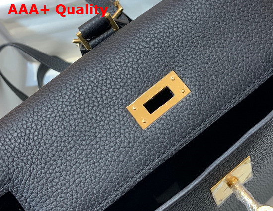 Hermes Kelly Ado Backpack in Black Togo Calfskin Leather Replica