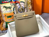 Hermes Kelly Ado Backpack in Grey Togo Calfskin Leather Replica