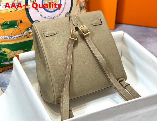 Hermes Kelly Ado Backpack in Grey Togo Calfskin Leather Replica