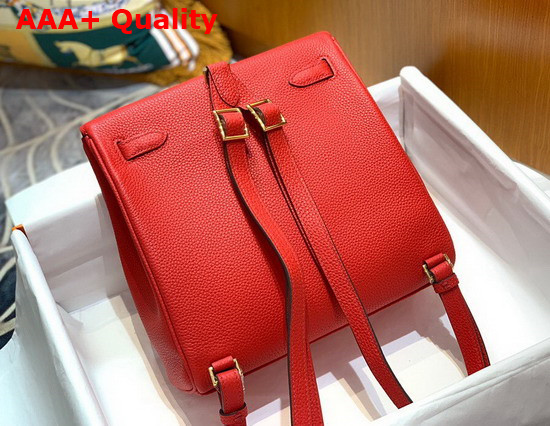 Hermes Kelly Ado Backpack in Red Togo Calfskin Leather Replica