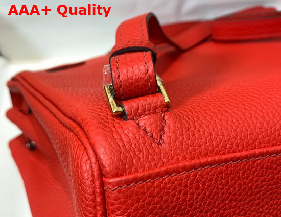 Hermes Kelly Ado Backpack in Red Togo Calfskin Leather Replica