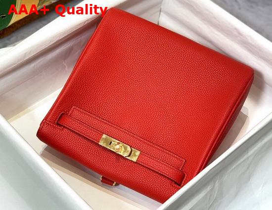 Hermes Kelly Ado Backpack in Red Togo Calfskin Leather Replica