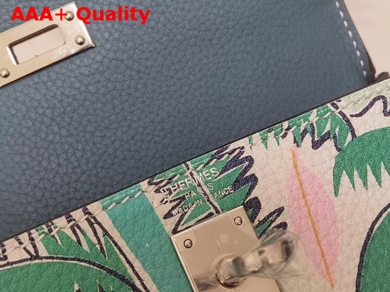 Hermes Kelly Ado II Backpack in Blue Printed Taurillon Clemence Leather Replica