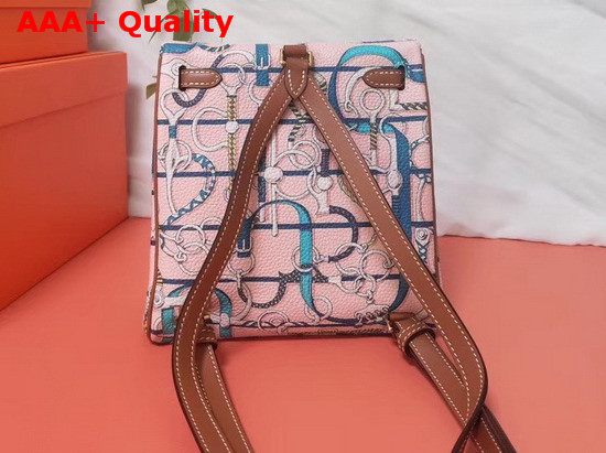 Hermes Kelly Ado II Backpack in Pink Printed Taurillon Clemence Leather Replica