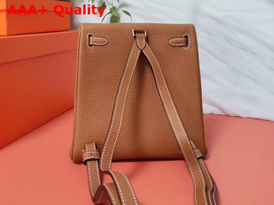 Hermes Kelly Ado II Backpack in Tan Taurillon Clemence Leather Replica