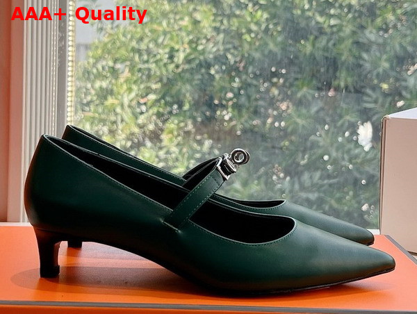 Hermes Kelly Ballet Flat in Green Calfskin Replica