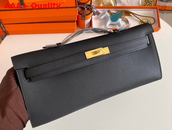 Hermes Kelly Cut Clutch in Black Epsom Calfskin Replica