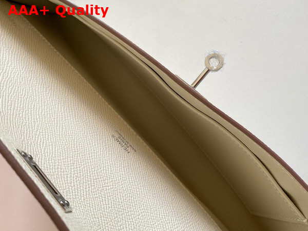 Hermes Kelly Cut Clutch in Blanc Epsom Calfskin Replica