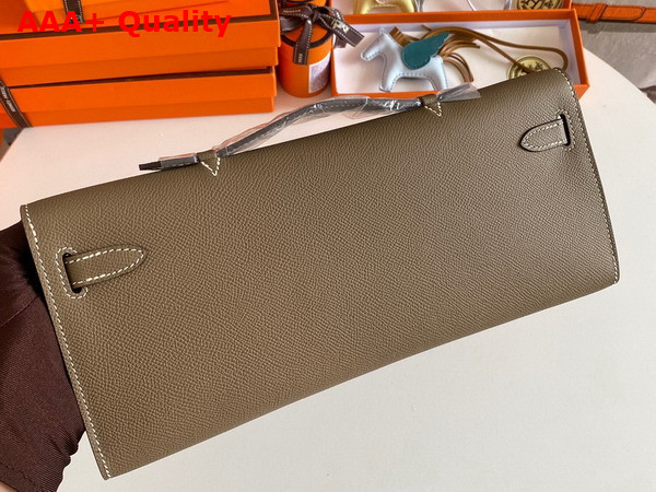 Hermes Kelly Cut Clutch in Elephant Grey Epsom Calfskin Replica