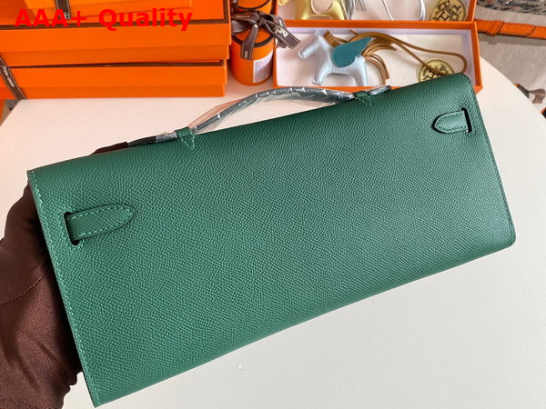 Hermes Kelly Cut Clutch in Peacock Blue Epsom Calfskin Replica