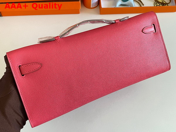 Hermes Kelly Cut Clutch in Rose Epsom Calfskin Replica