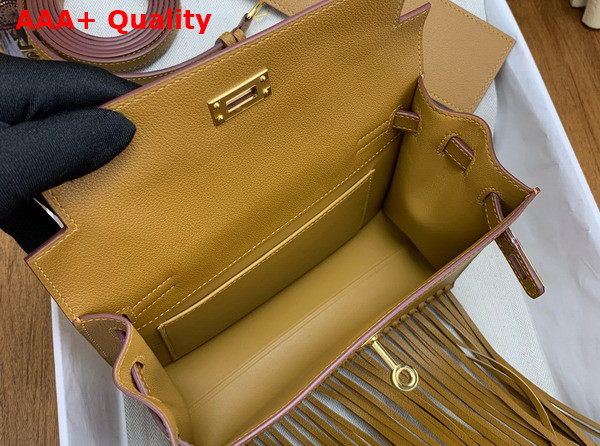 Hermes Kelly Danse Anate Shoulder Bag in Sesame Evergrain Leather Replica