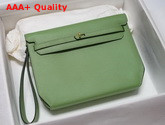 Hermes Kelly Depeches 25 Pouch Green Epsom Calfskin Replica