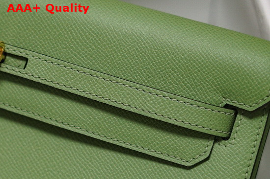 Hermes Kelly Depeches 25 Pouch Green Epsom Calfskin Replica