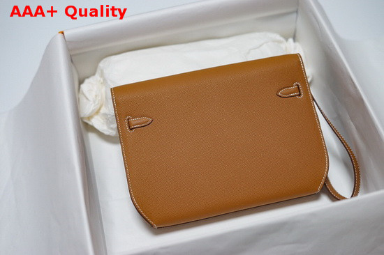 Hermes Kelly Depeches 25 Pouch Tan Epsom Calfskin Replica