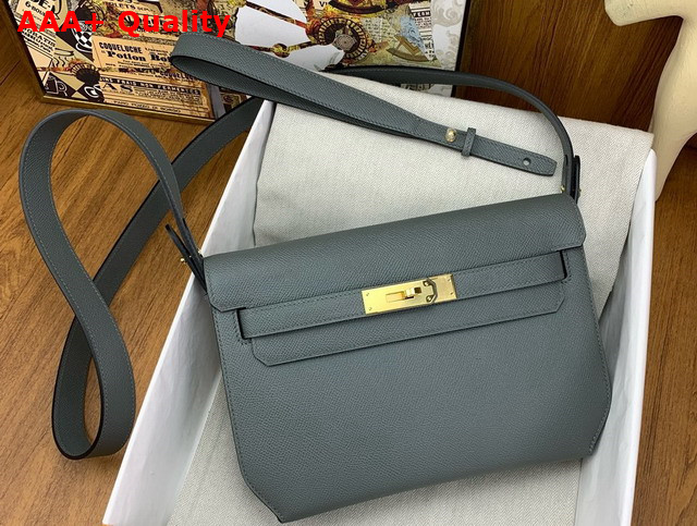 Hermes Kelly Depeches 25 Pouch in Almond Green Epsom Calfskin Replica