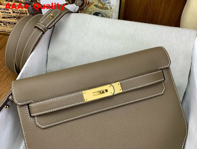 Hermes Kelly Depeches 25 Pouch in Elephant Gray Epsom Calfskin Replica