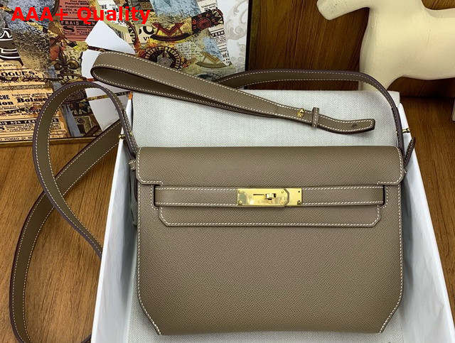 Hermes Kelly Depeches 25 Pouch in Elephant Gray Epsom Calfskin Replica