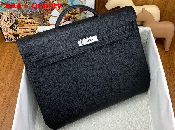 Hermes Kelly Depeches 36 Briefcase in Black Togo Calfskin Replica