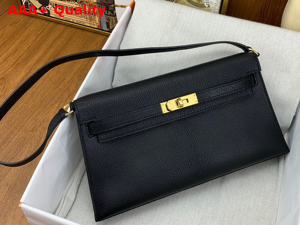 Hermes Kelly Elan in Black Goatskin Replica