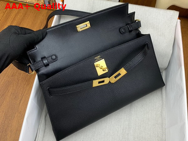 Hermes Kelly Elan in Black Goatskin Replica