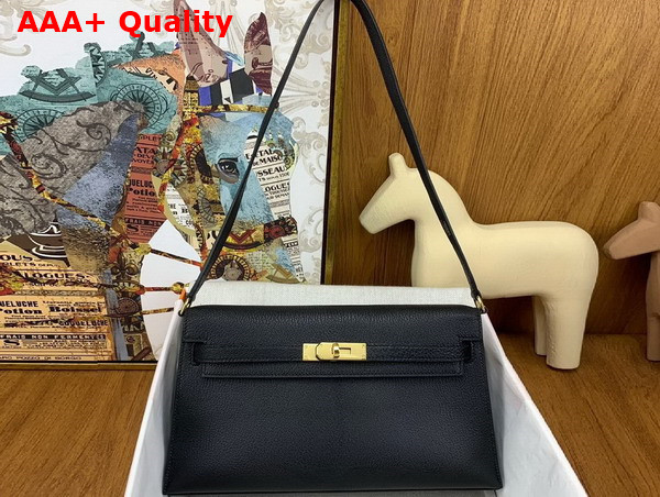 Hermes Kelly Elan in Black Goatskin Replica