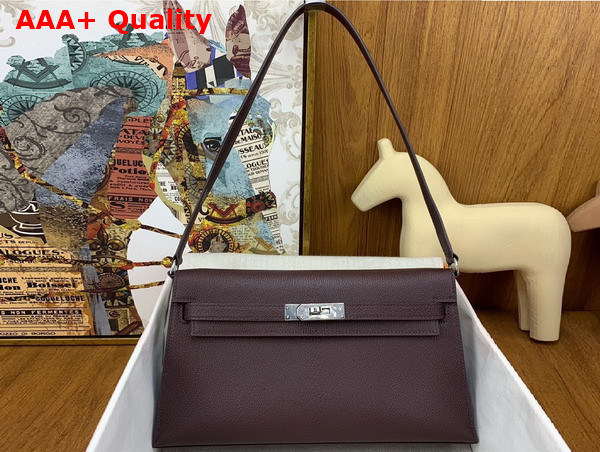 Hermes Kelly Elan in Bordeaux Goatskin Replica