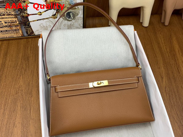 Hermes Kelly Elan in Gold Brown Goatskin Replica