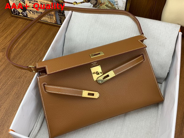 Hermes Kelly Elan in Gold Brown Goatskin Replica