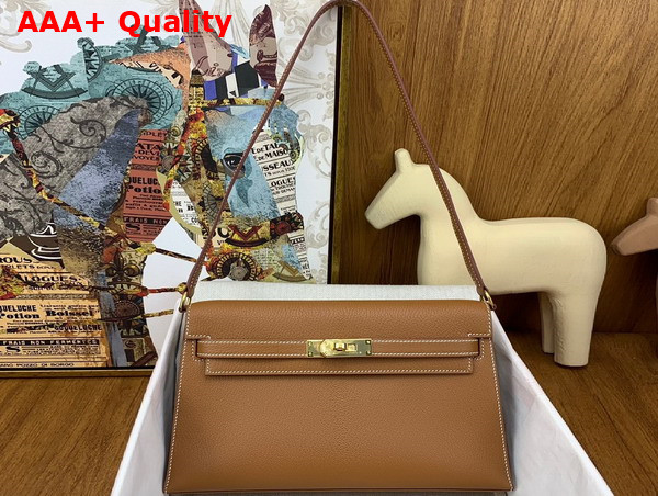 Hermes Kelly Elan in Gold Brown Goatskin Replica