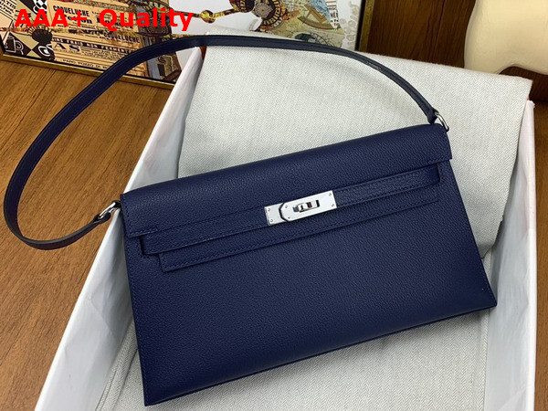 Hermes Kelly Elan in Navy Blue Goatskin Replica