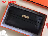 Hermes Kelly Ghillies Wallet Swift Leather Black Replica