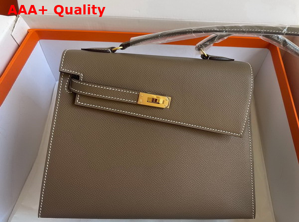 Hermes Kelly II Sellier en Desordre Elephant Gray Epsom Calfskin Replica