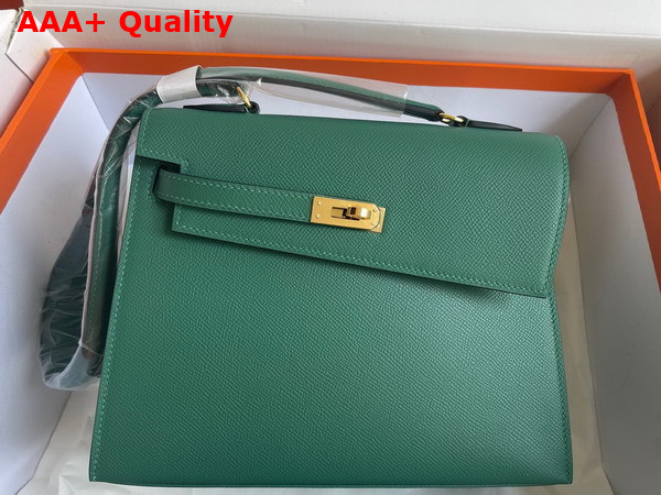 Hermes Kelly II Sellier en Desordre Malachite Green Epsom Calfskin Replica