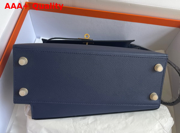 Hermes Kelly II Sellier en Desordre Navy Blue Epsom Calfskin Replica