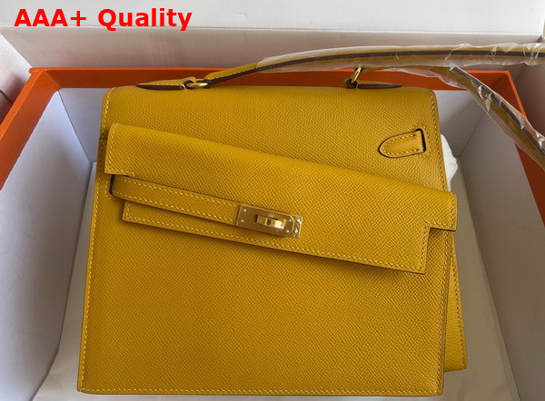 Hermes Kelly II Sellier en Desordre Yellow Epsom Calfskin Replica