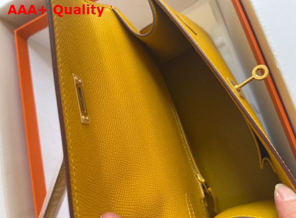 Hermes Kelly II Sellier en Desordre Yellow Epsom Calfskin Replica