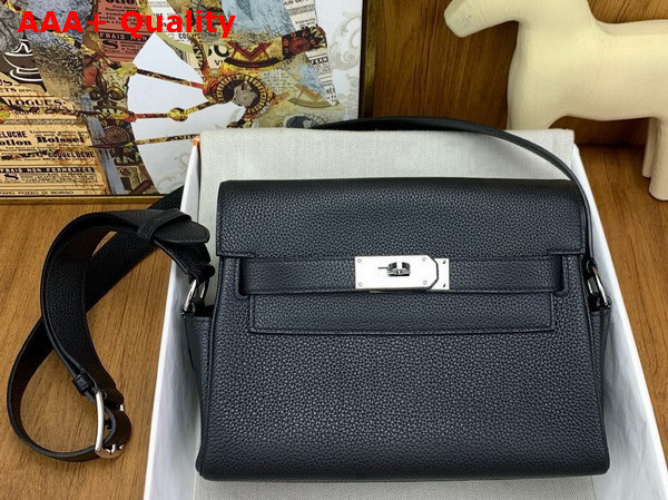 Hermes Kelly Messenger Bag in Black Togo Calfskin Replica