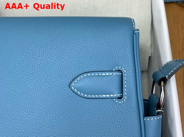 Hermes Kelly Messenger Bag in Denim Blue Evercolor Calfskin Replica