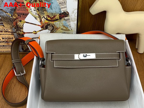 Hermes Kelly Messenger Bag in Elephant Grey Togo Calfskin Replica