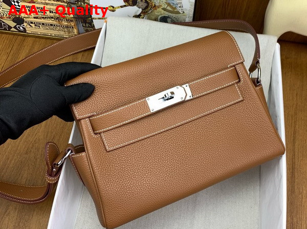 Hermes Kelly Messenger Bag in Gold Brown Togo Calfskin Replica