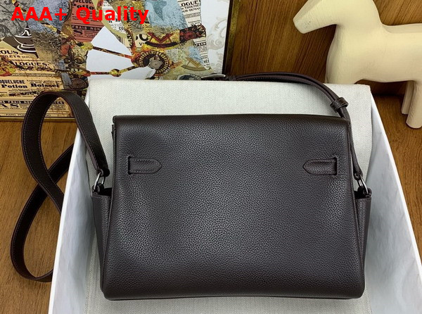 Hermes Kelly Messenger in Dark Chocolate Togo Calfskin Replica