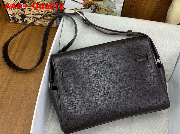 Hermes Kelly Messenger in Dark Chocolate Togo Calfskin Replica