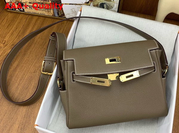 Hermes Kelly Messenger in Elephant Grey Togo Calfskin Replica