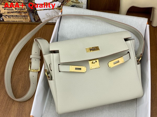 Hermes Kelly Messenger in Milk White Calfskin Replica