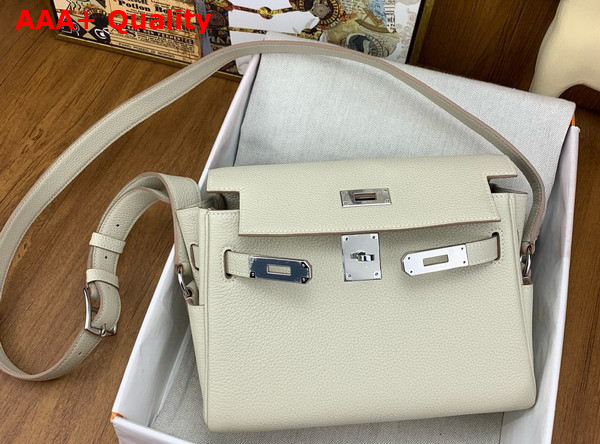 Hermes Kelly Messenger in Milk White Calfskin Replica