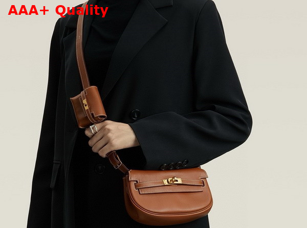 Hermes Kelly Moove Bag in Brown Swift Calfskin Replica